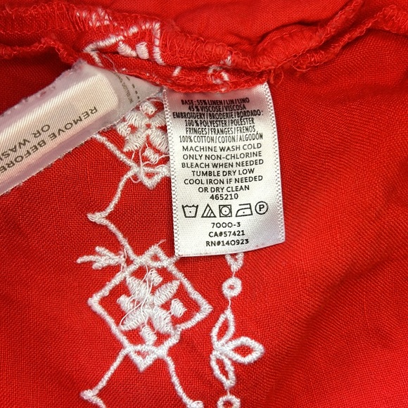LOFT Size XL Linen Red and White Shorts - Picture 4 of 4